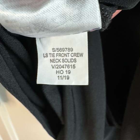 Banana Republic Black Long Sleeve Wrap Effect Top Size Large - Picture 7 of 8